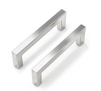 LONTAN 5 Pack Kitchen Cupboard Handles 96mm Brushed Nickel Drawer Handles | Stainless Steel Silver Cupboard Door Handles, Drawer Pulls, Kitchen Cabinet Handles for Dresser, Cupboard and Wardrobe
