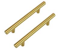 LONTAN 6 Pack Gold Kitchen Cupboard Handles 224mm Gold Cabinet Handles Cupboard Door Pulls for Wardrobe Bathroom Stainless Steel Drawer Pulls