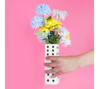 Lontcs Ceramic Dice Vase,Maximalist Eclectic Home Decor Unique Flower Vase,Funky Unique Fun Home Decor Checkered Vase,Adornos para Sala Modernos Baños,Floreros para Centros De Mesa,Quirky Decor Gift