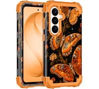 LONTECT for Galaxy S26 5G Case Grow in The Dark Shockproof 3 in 1 Heavy Duty Rugged Hybrid Sturdy High Impact Drop Protective Cover Flower Case Grow in The Dark,Sundial Yellow