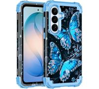 LONTECT for Galaxy S26 Plus 5G Case Grow in The Dark Shockproof 3 in 1 Heavy Duty Rugged Hybrid Sturdy High Impact Drop Protective Cover Flower Case Grow in The Dark,Sapphire