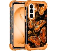 LONTECT for Galaxy S26 Plus 5G Case Grow in The Dark Shockproof 3 in 1 Heavy Duty Rugged Hybrid Sturdy High Impact Drop Protective Cover Flower Case Grow in The Dark,Sundial Yellow
