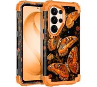 LONTECT for Galaxy S26 Ultra 5G Case Grow in The Dark Shockproof 3 in 1 Heavy Duty Rugged Hybrid Sturdy High Impact Drop Protective Cover Flower Case Grow in The Dark,Sundial Yellow