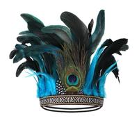 LONTG Feather Crown Headband Indian Feather Fascinator Decorative Headdress