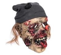 LONTG Halloween Scary Zombie Mask Latex Mummy Head Mask Adults Bloody Eyes Walking Dead Mask Horror Skull Evil Mask with Skull Cap Halloween Costume Party Props Fancy Dress Headwear Accessories