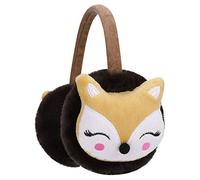 LONTG Kids Cute Fox Earmuffs - Winter Warm Soft Fluffy Plush Ear Warmer for Girls Boys - Faux Fur Earflaps Protector Full Cover Surround Adjustable - Xmas Birthday Gift