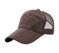 LONTG Men Mesh Caps Breathable Baseball Cap Sport Caps Casual Peak Cap Snapback Hat Sun Hat Climbing Hiking Fishing Travel Caps Embroidery Headwear Adjustable Buckle Extended Curved Brim