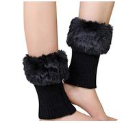 LONTG Women Girls Warm Boot Cuffs Short Crochet Boot Cover Ladies Soft and Comfortable Boot Socks Cuff Toppers Snow Socks Faux Fur Knitted Short Twist Leg Warmers Boot Cuff Toppers