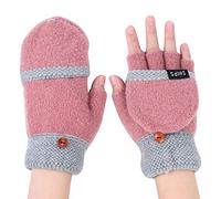 LONTG Women Men Half Finger Mittens Gloves Flip Gloves Touchscreen Gloves Thicken Cashmere Gloves With Flip Top Cover Winter Outdoor Sport Thermal Gloves Cycling Driving Gloves Hand Warmer For Adults