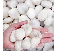 LONTOM 2.2lb White Pebbles Natural Decorative Stone Polished Gravel River Rocks for Plants, Home DIY Decor,Aquarium Gravel,Vase Fillers,Fairy Garden,Landscaping Outdoor Stones