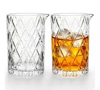 LONTOM 2 Pack Cocktail Mixing Glasses,730ml/25oz Weighted Bottom Mixing Glass, Crystal Cocktail Jug,Seamless Stirring Cocktail Glasses Cocktail Pitcher for Martini, Mojito, Negronis, Bar