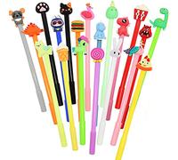 LONTOM 20 PCS Cartoon Fun Pens for Kids, Cute AnimalsPens Black Gel Ink Cool Pens for Girls, Funny Writing Pens Teachers School Office Easter Day Gifts Supplies(Random Style) (Cartoon 2)