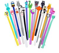 LONTOM 20 PCS Cartoon Fun Pens for Kids, Cute AnimalsPens Black Gel Ink Cool Pens for Girls, Funny Writing Pens Teachers School Office Easter Day Gifts Supplies(Random Style)