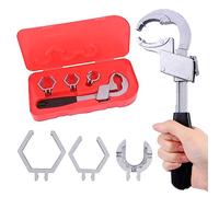 LONTOM Adjustable Wrench, 80mm Adjustable Spanner Set, Wide Jaw Large Plumbing Spanner Tools, Multifunctional Sink Spanner with Box for Bathroom Kitchen Sink, Valves, Pipes, Faucets, Shower Heads