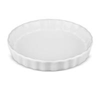 LONTOM White Porcelain Flan Dish, 18cm Quiche Dish, Ceramic Baking Dish Oven Dish, Pie Dish, Ceramic Baking Dishes for Pie, Quiche, Pizza, Pasta, Pastry