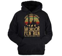 Lontse Middle Earth's Annual,Mordor Fun Run,One Does Not Simply Walk Hoodie Sweatshirt Pullover for Men, Black, XXL