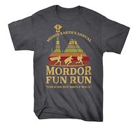 Lontse Middle Earth's Annual Mordor Fun Run one Does not Simply Walk T-Shirt for Men, Grey/K2, Large