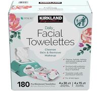 LONUO Kirkland-Signature Daily Facial Towellettes, 4.53 Pound (180 Count, 1-Box)