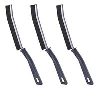 Lonurya 3PCS Black Nylon & Plastic Crevice Cleaning Brush Set for Tiles, Grout & Sink