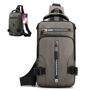 Lonvgrt Multi-Functional Crossbody Bags Men Anti-Theft Sling Shoulder Backpack Resistant Chest with USB Charger Port
