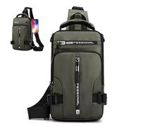 Lonvgrt Multi-Functional Crossbody Bags Men Anti-Theft Sling Shoulder Backpack Resistant Chest with USB Charger Port