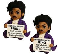 Lonvgrt Prince Crocheted Emotional Support Dolls, Positive Affirmation Emotional Support Prince Doll, Handmade Small Funny Cute for Her Him Men Friends Coworkers Colleges Graduation(Style2*2)