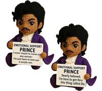 Lonvgrt Prince Crocheted Emotional Support Dolls, Positive Affirmation Emotional Support Prince Doll, Handmade Small Funny Cute for Her Him Men Friends Coworkers Colleges Graduation(Style1+2)