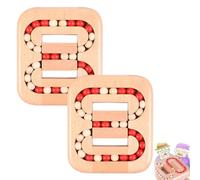 Lonvgrt Rotating Magic Bean Fingertip Toy Wood Puzzles, 2025 New Cube Rotating Puzzle Fidget Toys, Fidget Puzzles for Stress Relief Anxiety, Wooden Fun Spinning Brain Teaser for Kids Adults(2pcs)