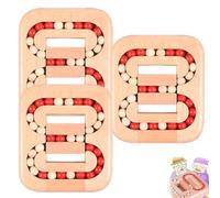 Lonvgrt Rotating Magic Bean Fingertip Toy Wood Puzzles, 2025 New Cube Rotating Puzzle Fidget Toys, Fidget Puzzles for Stress Relief Anxiety, Wooden Fun Spinning Brain Teaser for Kids Adults(3pcs)