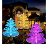 Lonvgrt Seven Colors Gradient Solar Christmas Tree Light, Garden Decor Jellyfish Lights, Waterproof Outdoor Yard Ornaments Color Changing Pathway Lamp for Patio Walkway Decoration(3pcs)