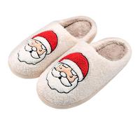 Lonya Fluffy Reindeer Moose Cookie Man Santa Claus Cozy Indoor Outdoor House Slippers - Men's & Women's Xmas Christmas Gifts, 3/4 UK