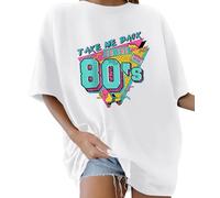 Lonya Women's T-Shirts Oversized Tops for Women Y2k Pink Bow Tie Graphic Tee Round Neck Cute Ladies Short Sleeve Retro Summer Casual Baggy Cotton Tee Tops, 1A-White, XL