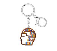 LONYOO Acrylic Bookshelf Keychain Bookcase Library Bookish Gifts for Book Lovers Women Librarian Bookworm Reader Bag Charms (Colorful)