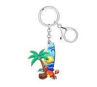 LONYOO Acrylic Crab Surfboard Beach Keychain Accessories Vacation Summer Jewelry Surf Gifts for Surfer Women Men Purse Charms (Multicolor)