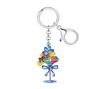 LONYOO Acrylic Funny Cocktail Glass Keychain Accessories Margarita Gifts for Wine Lovers Drinkers Women Purse Backpack Charms (Blueness)