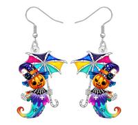 LONYOO Acrylic Halloween Ghost Earrings Dangle Grim Reaper Ghostface Wicked Jewellery Spooky Ghost Gifts for Women Halloween Costumes Party Accessories (Colorful)