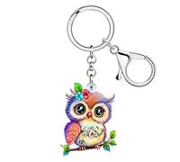 LONYOO Anime Owl Keychain Acrylic Handbag Car Key Chain Rings Pirate Bird Owl Gifts for Women Girls Halloween Charms (Multi Owl Keychain)