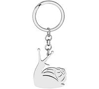 LONYOO Cute Snail Keychain Stainless Steel Snail Keyring Gifts for Women Girls Car Key Charms (Silver Plated)