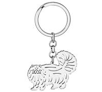 LONYOO Cute Stainless Steel Cat Keychain Gifts for Women Girls Cat Kitten Keyrings Purse Car Keys Charms (Silver Plated Persian Cat)