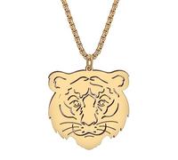 LONYOO Dainty Tiger Necklace Stainless Steel Wild Animals Jewellery Cute Tiger Gifts for Women Girls Trendy Charms, M, Stainless Steel, No Gemstone
