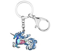 LONYOO Enamel Zinc Alloy Fantasy Unicorn Keychain Horse Keyring Gifts for Women Girls Car Key Purse (Sky)