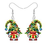 LONYOO Holiday Gnome Dangle Earrings for Women Trendy Gnomes Gifts,Acrylic Xmas Earrings Winter Christmas Jewellery for Womens Christmas Costume Accessories (Grassy)