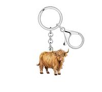 LONYOO Scottish Highland Cow Gifts Acrylic Highlander Cow Keychain Accessories Hyland Cows Gifts for Women Cowgirl Bag Charms