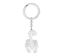 LONYOO Stainless Steel Scorpion Keychain Accessories Bug Keyring Scorpio Gifts for Women Animal Lovers Car Key Chain Charms (Silver)