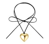 LONZIKP Costume Jewellery Women's Oktoberfest Dirndl Jewellery Heart Necklace Gold Black Choker Costume Chain for Women Costume Accessories