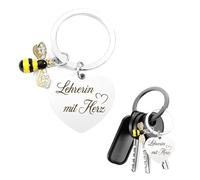 LONZIKP Keyring Teacher with Heart as a Farewell Gift Thank You for the Best Teacher Gifts for Teacher Teacher and Primary School