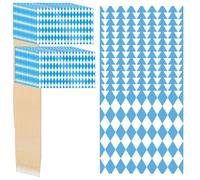 LONZIKP Pack of 20 Napkins, 100 Pieces Toothpick Flags Bavarian Decoration for Oktoberfest Bavarian Party Home Garden Bar Beer Tents Beer Festival (Bavarian Blue White)