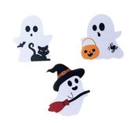 LONZIKP Pack of 3 PVC Halloween Decorative Ghost Table Signs, Cute Ghost Table Decoration, Haunted Decoration, Halloween Tray Decoration