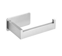 Loo Roll Holder Brushed Silver 304 Stainless Steel No Drill Wall Mounted Bathroom Tissue Rack Square Organizer