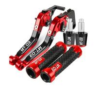 LOOAHDVXBY for Yama&ha MT-03 MT03 MT 03 2015 2016 2017 2018 Motorcycle Adjustable Foliding Brake Levers Handlebar Grips Ends Lever(G)(Red)